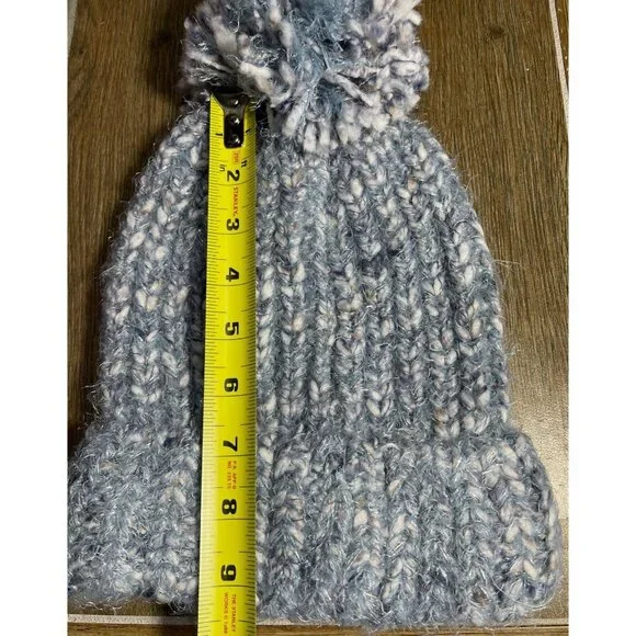 a.n.a Womens Blue Marled Yarn Pom-Pom Beanie Hat One Size - Picture 4 of 8